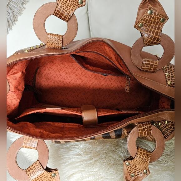 Leather Weekender Overnight Satchel Duffel Bag - Picture 14 of 14